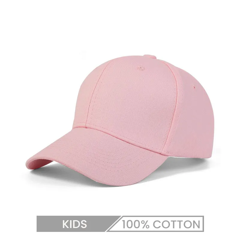 Custom Logo Kids Solid Color Cotton Baseball Cap